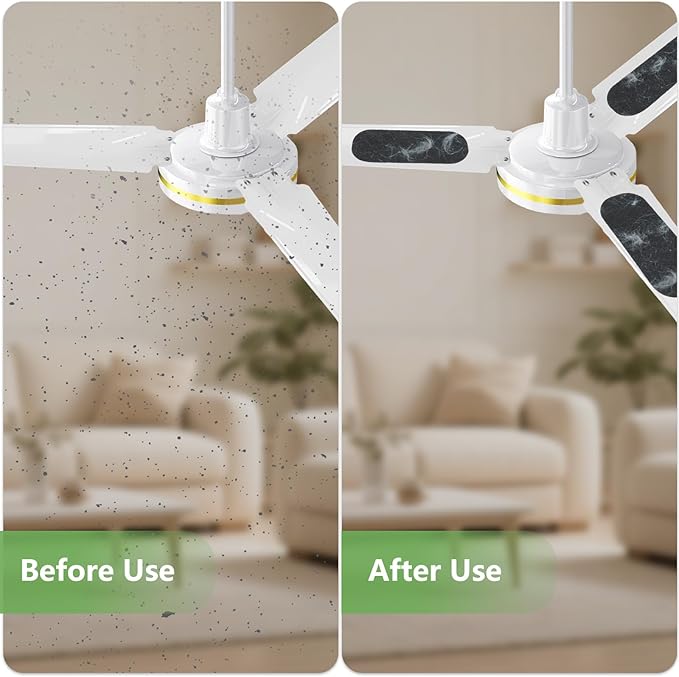15 Pack Ceiling Fan Filters,Unscented Activated Coconut Shell Carbon Ceiling Fan Air Filters, Easy-Stick Universal Fit Filters,Bringing Fresher and Cleaner Air