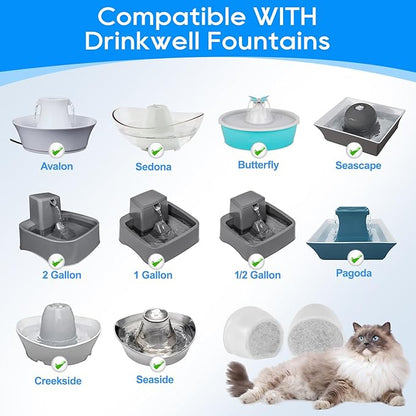16PCS Carbon Filter Replacement for Cat and Dog Water Fountain - Compatible With Drinkwell Pet Fountain Avalon Pagoda Seascape