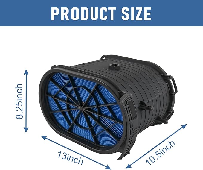 CARMOCAR Air Filter FA1778 Replacement for Ford 6.0L F250 F350 F450 F550 Super Duty V8 2003-2007 Excursion Power stroke Diesel 2003-2005 4C3Z-9601-AA 3C3U-9601-BC CA9516