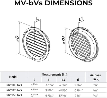 VENTS-US - 4" White Round Plastic Vent Cover with Built-in Insect Screen Mesh and Flange for Air Supply or Exhaust Air Applications - Compatible with 4 Inch Diameter Ducts (6-Pack)