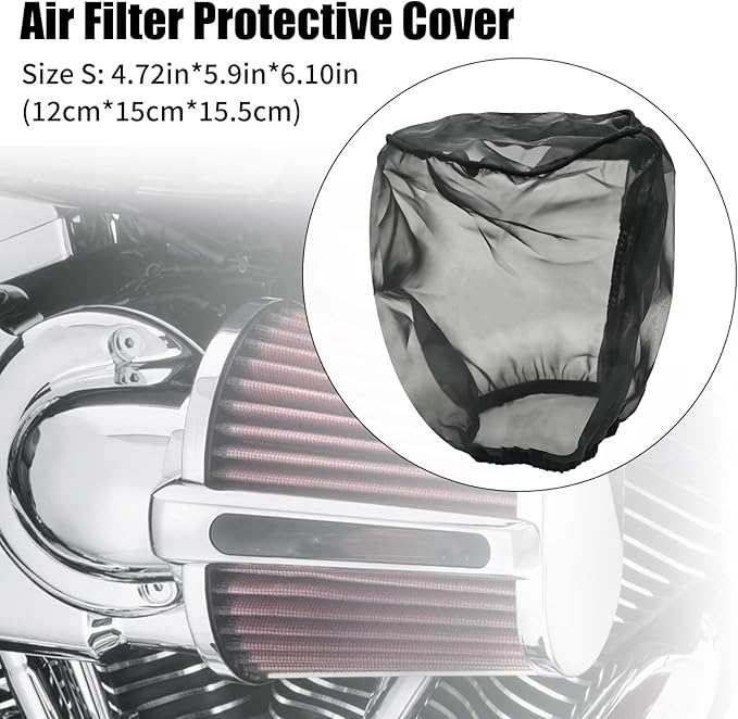 Air Filter Cover, Dustproof Wrap for Car Cold Air Intake Filter, Replacement for Harley Touring, Universal Fit for Air Intake Filters