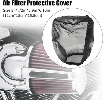 Air Filter Cover, Dustproof Wrap for Car Cold Air Intake Filter, Replacement for Harley Touring, Universal Fit for Air Intake Filters