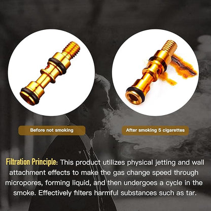 Reusable Washable Cigarette Filter Handcrafted Wood Metal Smoking Cigarette Filter Never Fade Cigarette Holders Reduces Tar Nicotine Birthdays Father Day Gift Wooden Gift Box