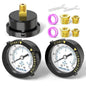 MEANLIN MEASURE 0~60Psi 1/4" NPT Start and Clean Filter Pressure Gauge, Suitable for Swimming Pool, Spa, Aquarium, Center Back Mount(Pack of 2), with 1/2" NPT and 3/8" NPT Hex Bushing