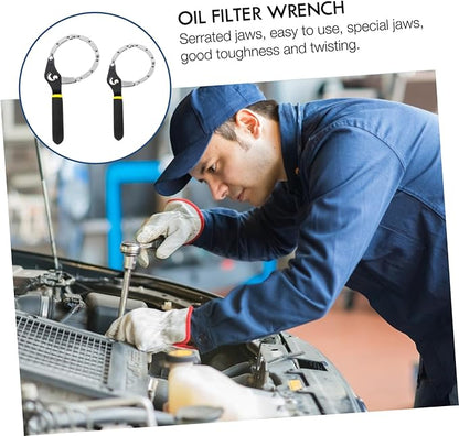 2Pcs Adjustable Oil Filter Wrench for Trucks and Farm Equipment Tool for Easy Removal of Tough Oil Filters Tight Spaces
