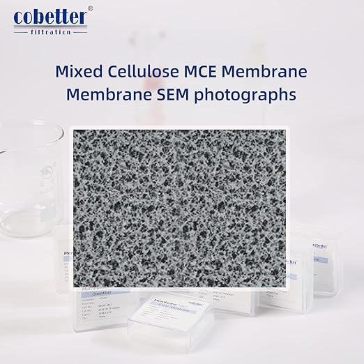 100 Pcs/Pack MCE Membrane Filters Lab Mixed Cellulose Esters Filter 47mm 0.45µm
