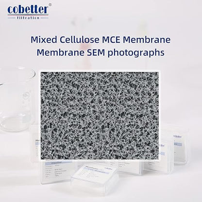 100 Pcs/Pack MCE Membrane Filters Lab Mixed Cellulose Esters Filter 47mm 0.45µm
