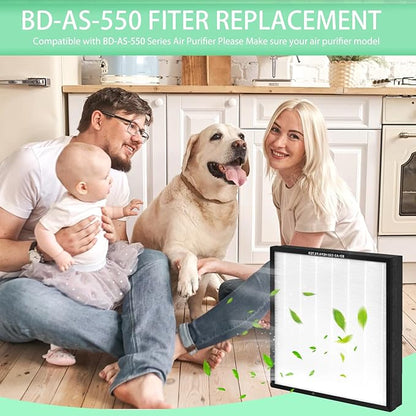 Upgraded F301H Filter Air Scrubber Stage 2 Replacement Filter Compatible with BlueDri, VEVOR and Dri-Eaz Scrubber Air Purifier, for BD-AS-550, 16 x 19 x 2 inches，2 Pack