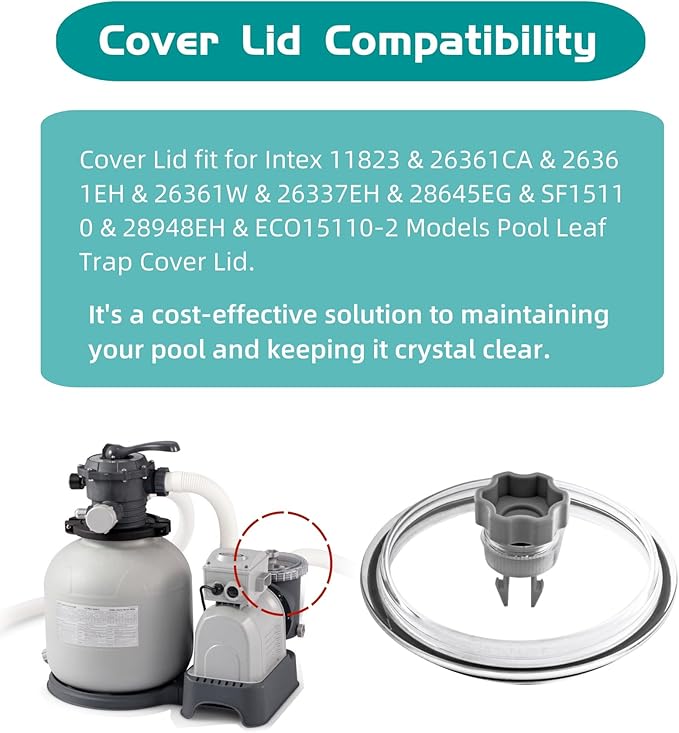 SF15110 Pool Leaf Trap Cover Lid,with O-Ring&Valve,Compatible with Intex 12 Inch Sand Filter Pumps,Sand Filter Replacement Partsfit for Intex SF15110 28948EH ECO15110-2 Models