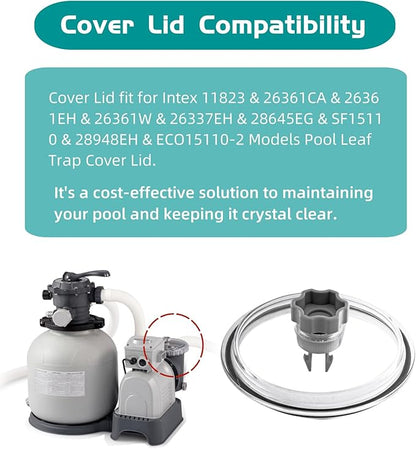 SF15110 Pool Leaf Trap Cover Lid,with O-Ring&Valve,Compatible with Intex 12 Inch Sand Filter Pumps,Sand Filter Replacement Partsfit for Intex SF15110 28948EH ECO15110-2 Models