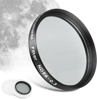 Astromania Telescope Moon Filter 2 inch, Neutral Density Telescope Filter ND96-0.3 with 50% Light Transmission Reduces Moon Glare&Enhances Lunar Crater Detail, Work with Telescope Accepts 2" Eyepiece
