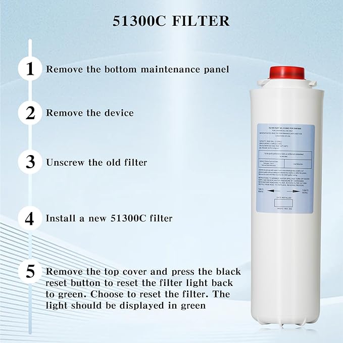 Water Filter Replacement for EWF3000（No Chip）, 1 Packs Replacement Large Capacity 3000 Gallon, Replacement EWF3000 for 51300C ERF750, 51299C, 55898C