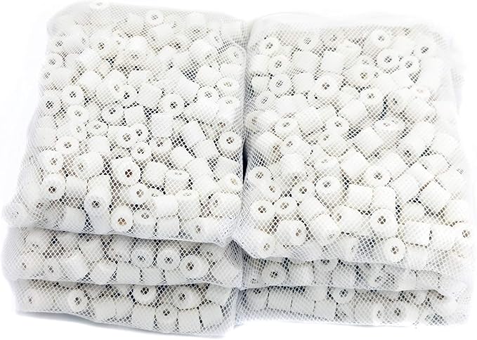 ALEGI Aquarium Premier Bulk Bio Ceramic Rings Filter Media for Fresh Water, Sea Water Fish Tank Canister Filter,Koi Fish Pond Reef Filter (6 lbs)