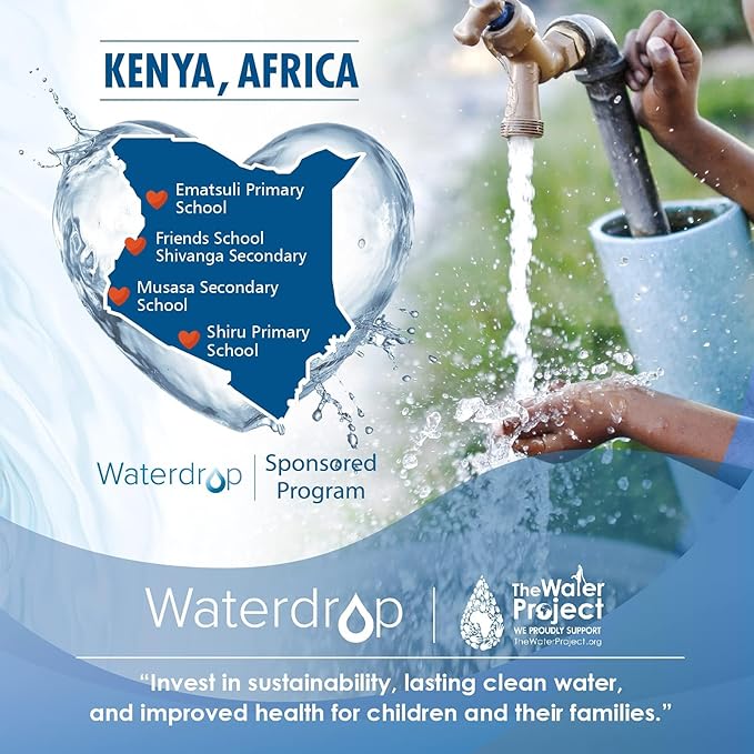 Waterdrop Faucet Water Filter, Replacement for Brita® Filter, 36311 On Tap Water Filtration System, Brita® Replacement Filters, 4-Months or 100 Gallons Chrome (2 Packs)