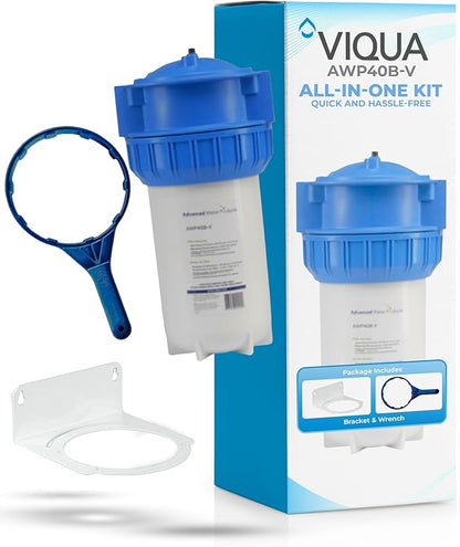 Viqua AWP40B-V Filter Housing Kit with Bracket and Wrench – Durable, Universal Water Filter Housing for Easy Installation and Maintenance, 4.5 x 10 Inch Filters