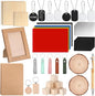 Tondiamo 76 Pcs Laser Material Explore Kit for Laser Engraving Materials Accessories Including Wood, Metal, PU Leather, PVC Materials for Laser Engraver Crafting Supplies