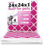 Colorfil 24x24x1 Air Filter (4-Pack) | Made in the USA | Color Changing | Remove Cat and Dog Odor | MERV 8 for Pet Hair Dander and Dust | 23.5"x23.5"x0.75" Exact Size