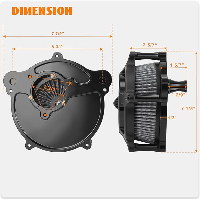 High Flow Air Cleaner Intake Filter Kit Air Filters Cover for Harley Milwaukee-Eight M8 Softail 2018-2025 Touring 2017-Later Except 23-Later FLHXSE FLTRXSE 24-Later FLHX FLTRX