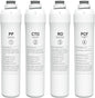 4-Pack Replacement Filter Set Compatible with Bluevua RO100ROPOT RO100ROPOT-UV RO System (1 PP, 1 CTO, 1 RO, 1 PCF)
