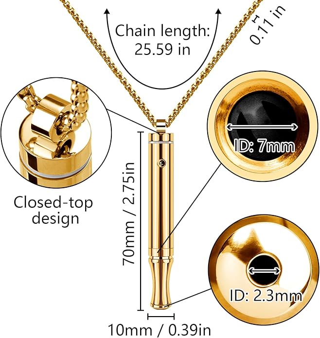 ASTOFLI Quit Smoking Breathing Necklace for Adults - Flavored Stress Breathing Necklace Stop Smoking for Women - Breathlink for Men Meditation Breathe Anxiety Whistle Necklaces inhaler Breathlace