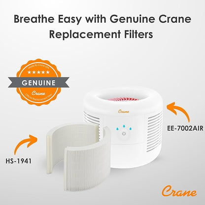 Crane Genuine Air Purifier Replacement Filter For Model EE-7002AIR, HS-1941 HEPA Air Filter Replacement, 1 Full Replacement Set