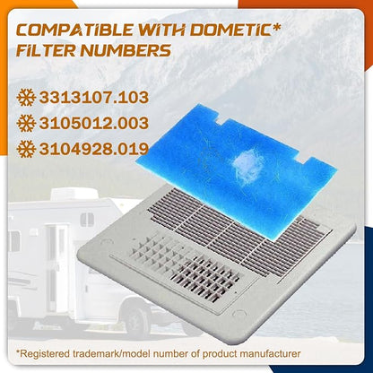 6 Pack RV Air Conditioner Filters 14" X 7.5" MERV 8 Rated RV AC Replacement Filters Compatible with Dometic Duo Therm 3313107.103/3105012.003