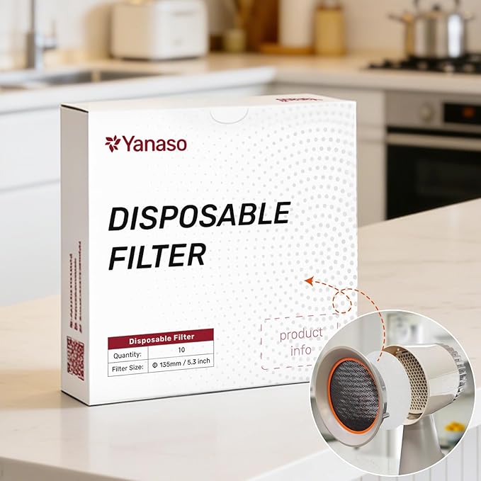 Replacement Carbon Filters Set for Portable Range Hoods [10 Pack] - 5.3in Circle Charcoal Filter Compatible with Exhaust Fan for Cooking