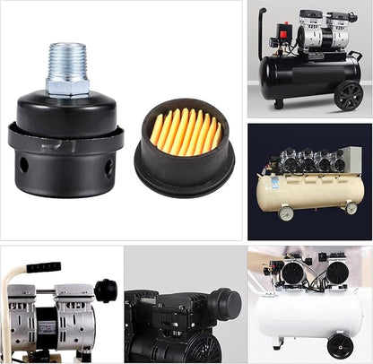 1/2" Thread Male Thread Diameter 20mm Air Compressor Silencer Filter, Thread Metal Air Compressor Intake Filter Sound Muffler Silencer, Air Compressor Replacement Parts