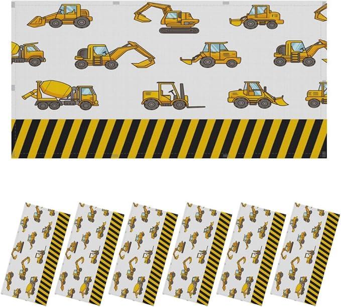 6 Pcs Fluorescent Light Covers for Ceiling Lights Construction Vehicle Excavators Bulldozers Forklifts Yellow Black Decorative Magnets Light Filters for Office Home Classroom Must Haves 4’ x 2’