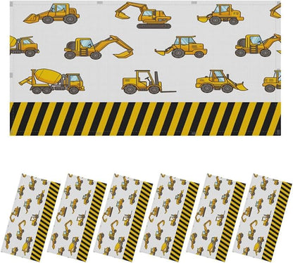 6 Pcs Fluorescent Light Covers for Ceiling Lights Construction Vehicle Excavators Bulldozers Forklifts Yellow Black Decorative Magnets Light Filters for Office Home Classroom Must Haves 4’ x 2’