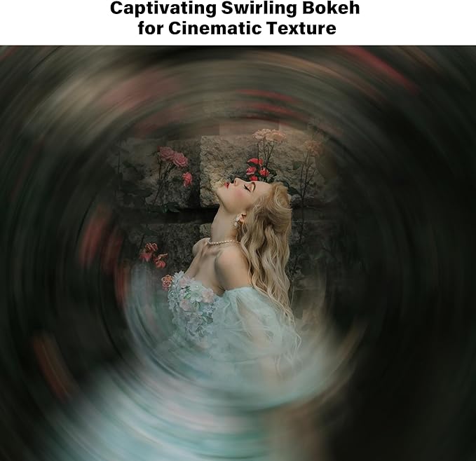 Walking Way 49MM Whirlpool Camera Effects Filter, Tunnel Vision Spiral Halo Prism Lens Filter with Vortex and Circular Halo Frame Effect for Camera Lens