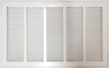 HVAC Premium 26 x 20 Duct Opening Steel Return Air Filter Grille, for 1-inch Filter, Removable Door, Flat Stamped HVAC Vent Cover Grille, Outer Dimensions 28.5 x 22.5