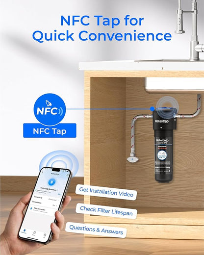 Waterdrop 10UA Under Sink Water Filter System, Reduces PFAS, PFOA/PFOS, Lead, Chlorine, Bad Taste & Odor, Under Counter Water Filter Direct Connect to Kitchen Faucet, NSF/ANSI 42 Certified, 1 Year