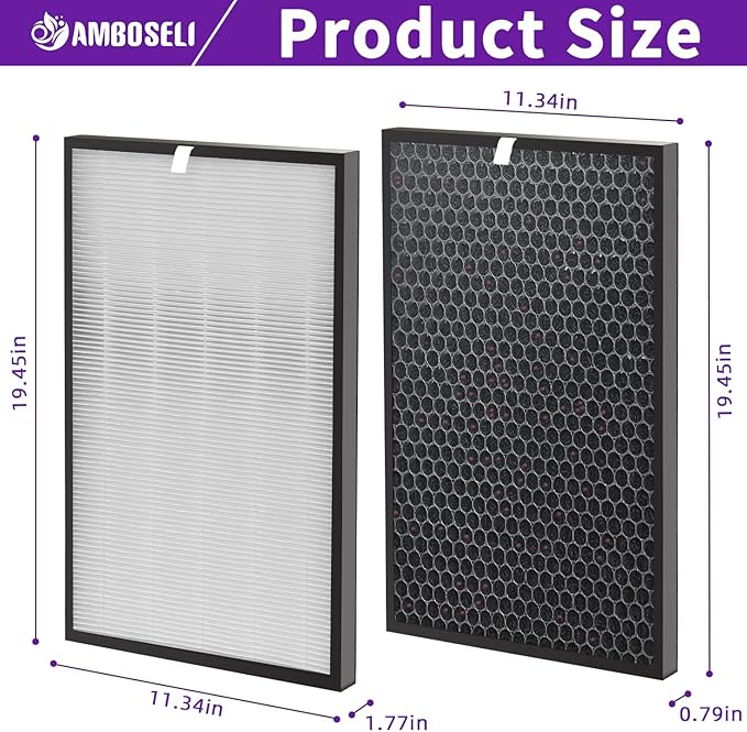 4-Pack 5000 Replacement Filter Compatible with AD5000 Air Puri-fier, Includes 2 Filters + 2 Activated Filters