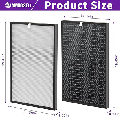 4-Pack 5000 Replacement Filter Compatible with AD5000 Air Puri-fier, Includes 2 Filters + 2 Activated Filters