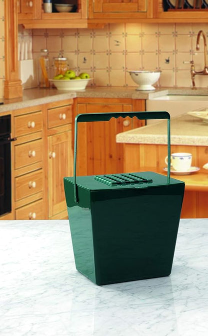 Bosmere K782 Kitchen Compost Caddy with Carbon Filter, Made from Recycled Plastic, Holds 1.3 Gallons, Small, Green