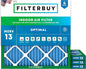 Filterbuy 18x18x1 Air Filter MERV 13 Optimal Smoke & Allergy Defense (4-Pack), Electrostatic Pleated HVAC AC Furnace Filters Replacement, Made in USA (Actual Size: 17.75 x 17.75 x 0.75)