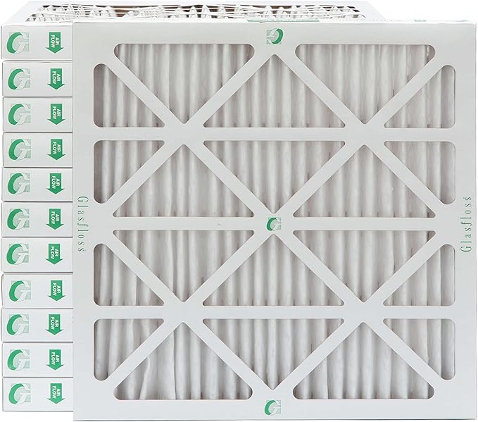 Glasfloss ZL 20x20x2 MERV 13 (FPR 10) 2" Inch Air Filters for AC and Furnace. Case of 12. Actual Size: 19-1/2 x 19-1/2 x 1-3/4