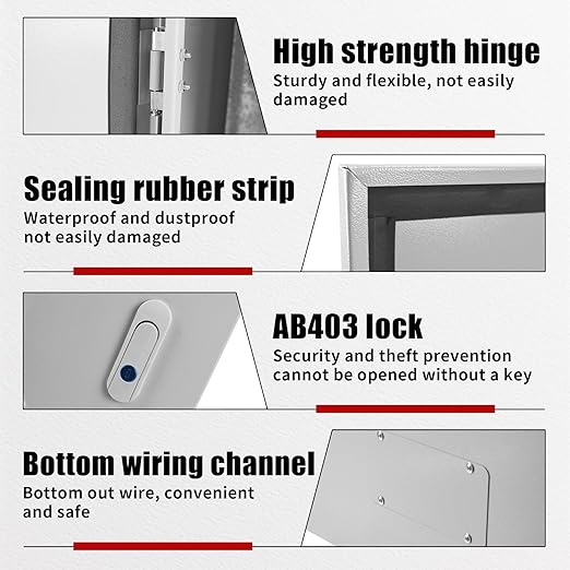 Electrical Box 24 x 20 x 8 Inch Indoor Outdoor Electrical Enclosure Box Steel Junction Box Wall Mounted Universal Electrical Project Box with Safety Locks and Mounting Plates