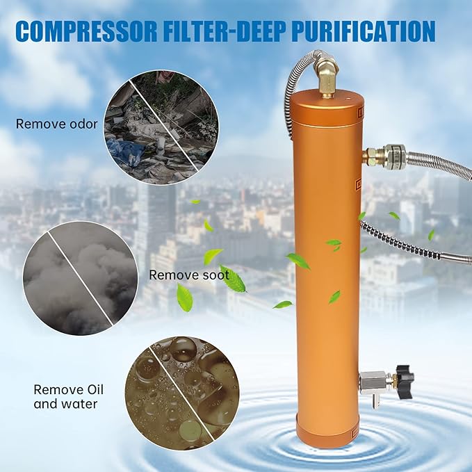 TOAUTO 30Mpa High Pressure Air Filter External Water Oil Separator Filtration for Air Compressor Air Pump