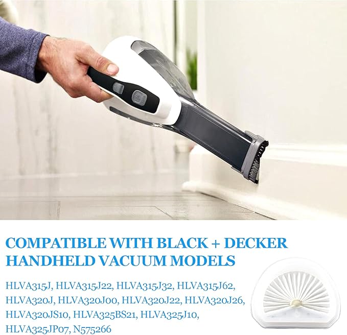 Improvedhand VLPF10 Filter Replacement Compatible with Black and Decker Dustbuster Hand Vacuum Replace Model # HLVA315J HLVA320J00 N575266 (4 Pack)
