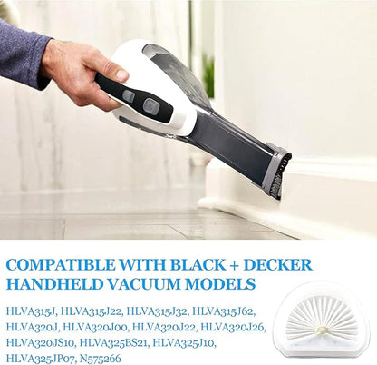 Improvedhand VLPF10 Filter Replacement Compatible with Black and Decker Dustbuster Hand Vacuum Replace Model # HLVA315J HLVA320J00 N575266 (4 Pack)