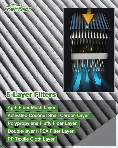 Engine & Cabin Air Filter Fits for Toyota RAV4 2019 2020 2021 2022 2023 2024 2025 2.5L (Not for Hybrid!) Activated Carbon Cabin Filter Replacement CF12157 CA12377 RAV4 Car Accessories