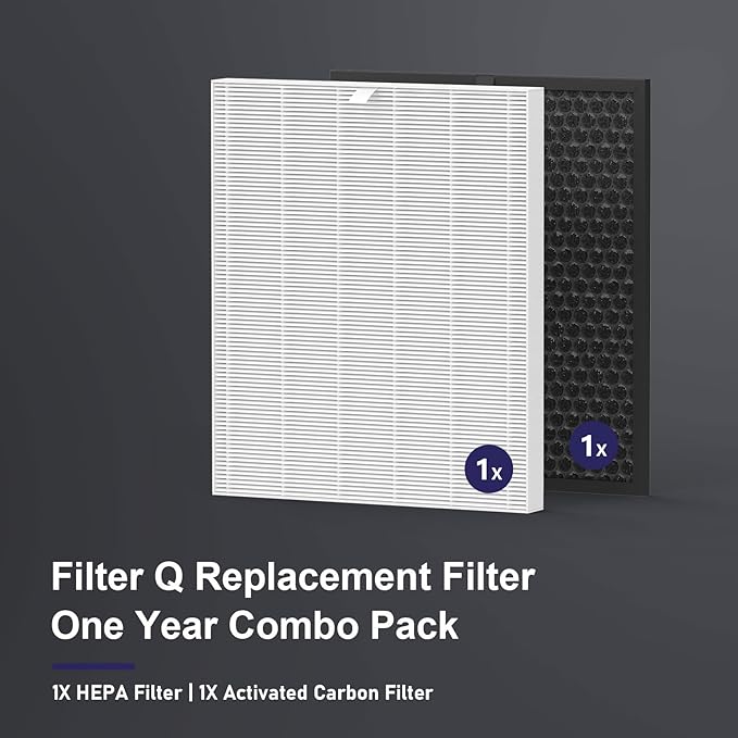 5510 Filter Q Replacement for Winix 5510 and 5520 Air Purifier, 1x H13 True HEPA + 1x Activated Carbon (Part# 1712-0123-00)