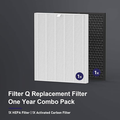 5510 Filter Q Replacement for Winix 5510 and 5520 Air Purifier, 1x H13 True HEPA + 1x Activated Carbon (Part# 1712-0123-00)