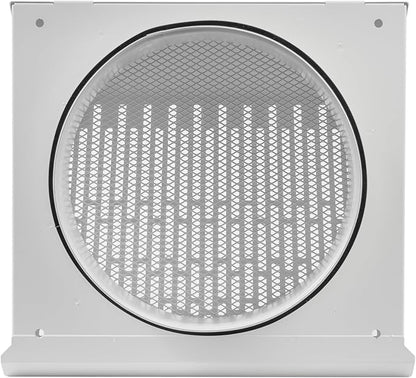 Vent Systems 8" Inch Exhaust Vent Cover with Rubber Gasket - White Galvanized Steel - Robust and Weatherproof Outdoor Air Exhaust Box - Duct or Surface Mounting - Rain and Snow Protection