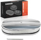 A-Premium Universal Air Cleaner Filter Assembly - Compatible with 15" x 2", Oval Chrome Polished Half Finned Air Cleaner