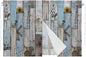 Blue Grey Wooden Magnetic Double Layer Car Window Shades,Side Window Curtains for Blackout/Breathable Mesh View,Farmhouse Barn Sunflowers Retro Privacy Sun Shades for Heat/UV Protection 26x20in 1pcs