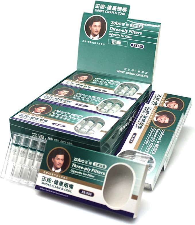ZOBO Disposable Cigarette Filters Three-Layer Microporous Multi-Filtering to Reduce Tar and Smoke Stains (120 Per Pack) Elegant and Stylish Design, Suitable for Regular and King Size of Cigarettes