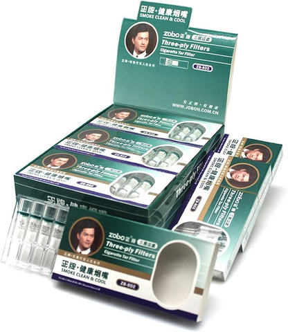 ZOBO Disposable Cigarette Filters Three-Layer Microporous Multi-Filtering to Reduce Tar and Smoke Stains (120 Per Pack) Elegant and Stylish Design, Suitable for Regular and King Size of Cigarettes